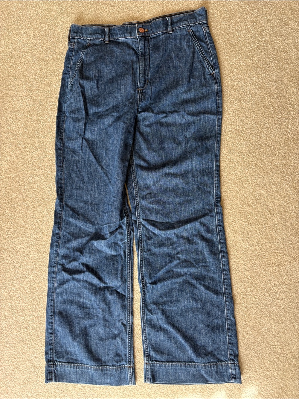 Women’s J. Crew Wide Leg Jeans in Dark Blue Denim